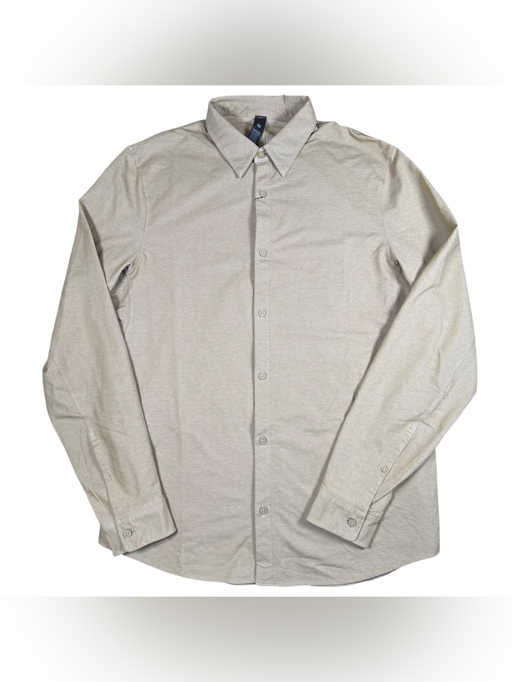 Lululemon Commission Shirt Men Long Sleeve Button L NWT Enzyme Dye Smoked Olive